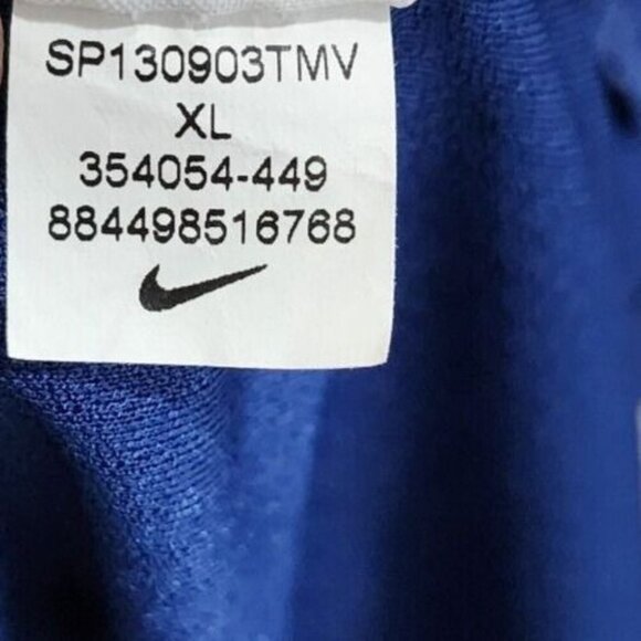 Nike Golf Blue Dri Fit White Swoosh Logo Polo Shirt Size XL 100% Polyester - Picture 10 of 11